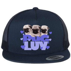 Pug Luv Flat Bill Trucker Hat