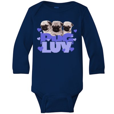 Pug Luv Baby Long Sleeve Bodysuit