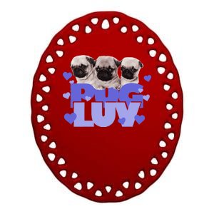 Pug Luv Ceramic Oval Ornament