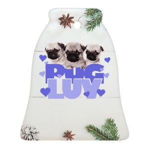 Pug Luv Ceramic Bell Ornament