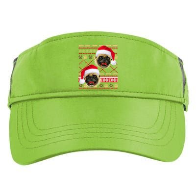 Pug Ugly Christmas Sweater Adult Drive Performance Visor