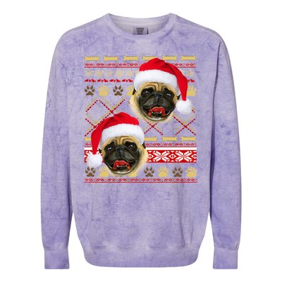 Pug Ugly Christmas Sweater Colorblast Crewneck Sweatshirt