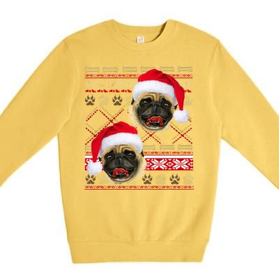 Pug Ugly Christmas Sweater Premium Crewneck Sweatshirt