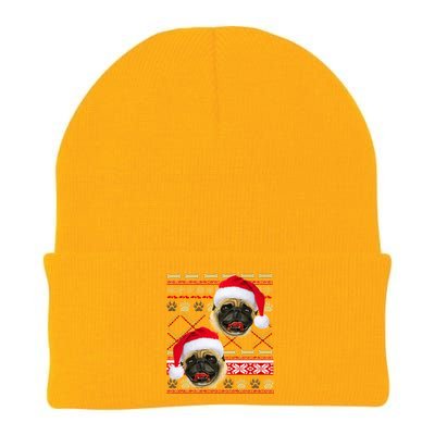 Pug Ugly Christmas Sweater Knit Cap Winter Beanie