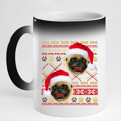 Pug Ugly Christmas Sweater 11oz Black Color Changing Mug