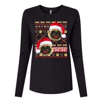 Pug Ugly Christmas Sweater Womens Cotton Relaxed Long Sleeve T-Shirt