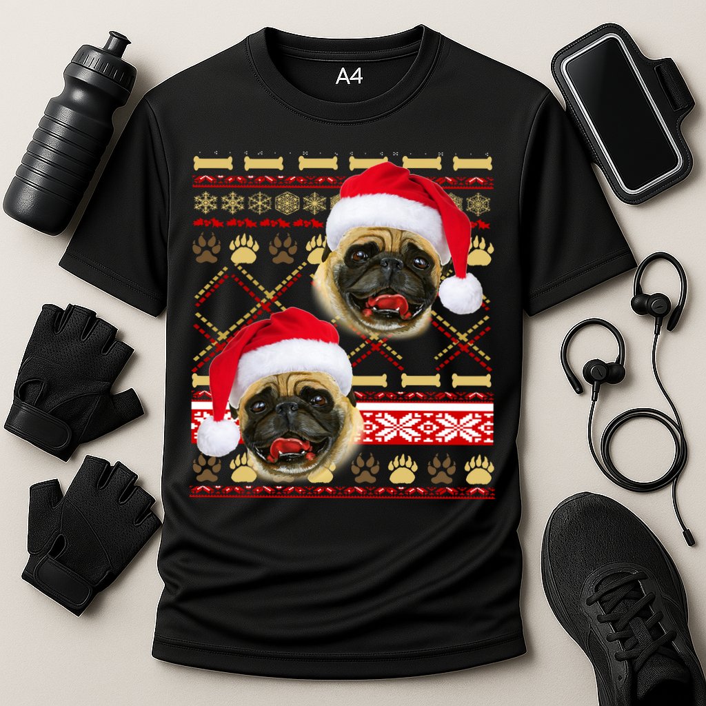 Pug Ugly Christmas Sweater Performance Shirt