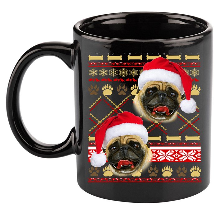 Pug Ugly Christmas Sweater 11oz C Handle Ceramic Mug