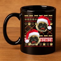 Pug Ugly Christmas Sweater 11oz C Handle Ceramic Mug