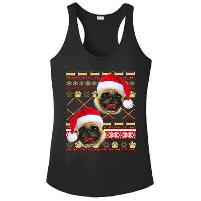 Pug Ugly Christmas Sweater Ladies PosiCharge Competitor Racerback Tank