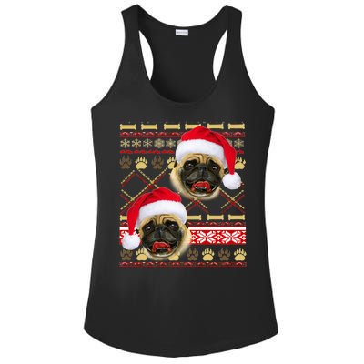 Pug Ugly Christmas Sweater Ladies PosiCharge Competitor Racerback Tank