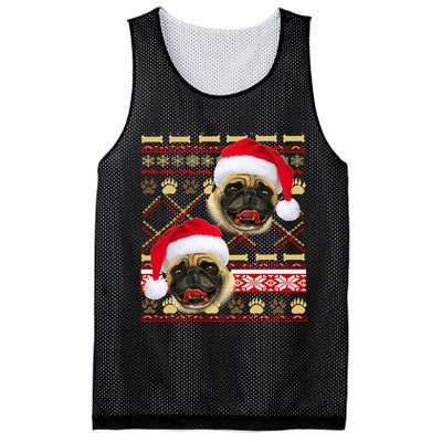 Pug Ugly Christmas Sweater Mesh Reversible Basketball Jersey Tank