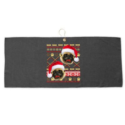 Pug Ugly Christmas Sweater Large Microfiber Waffle Golf Towel