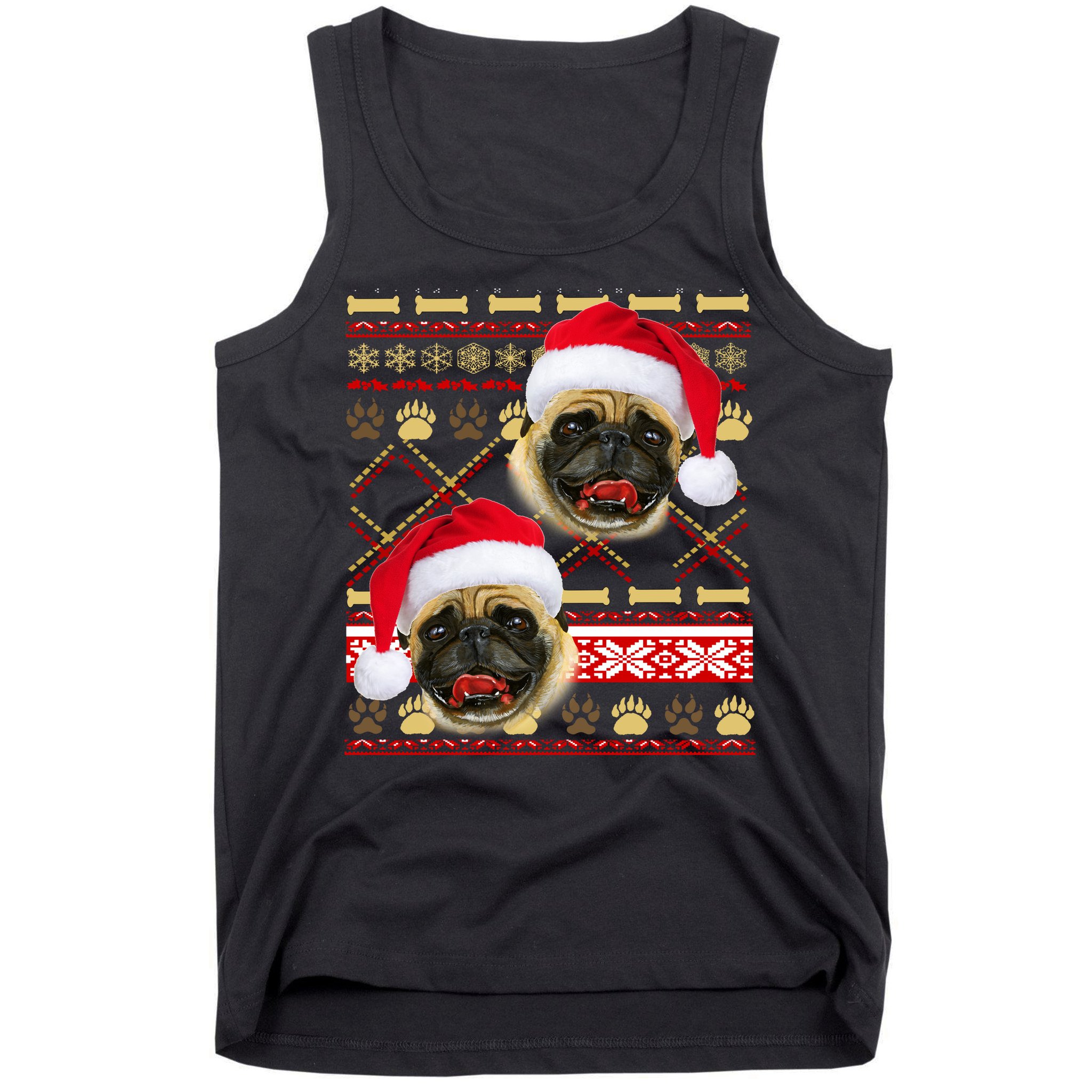 Pug Ugly Christmas Sweater Tank Top
