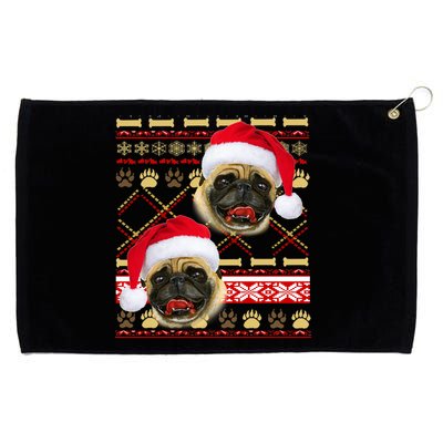 Pug Ugly Christmas Sweater Grommeted Golf Towel