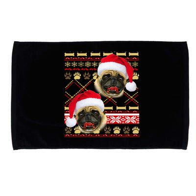 Pug Ugly Christmas Sweater Microfiber Hand Towel