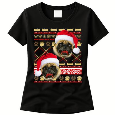 Pug Ugly Christmas Sweater Womens T-Shirt