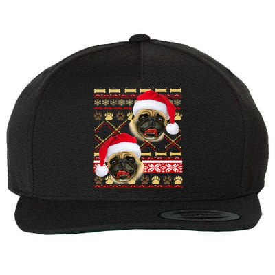 Pug Ugly Christmas Sweater Wool Snapback Cap