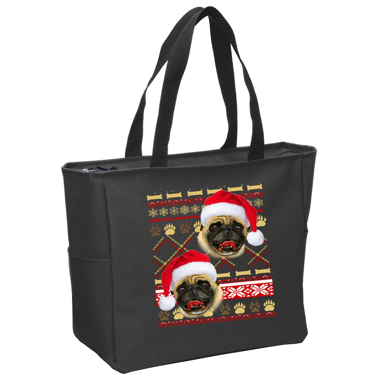 Pug Ugly Christmas Sweater Zip Tote Bag