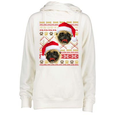 Pug Ugly Christmas Sweater Womens Funnel Neck Pullover Hood