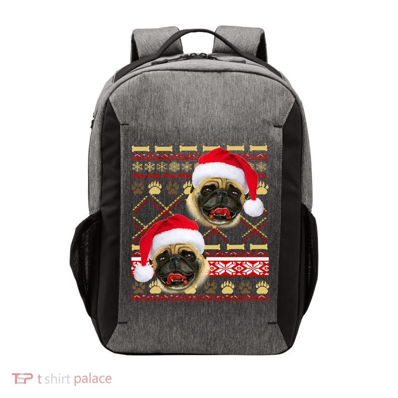 Pug Ugly Christmas Sweater Vector Backpack