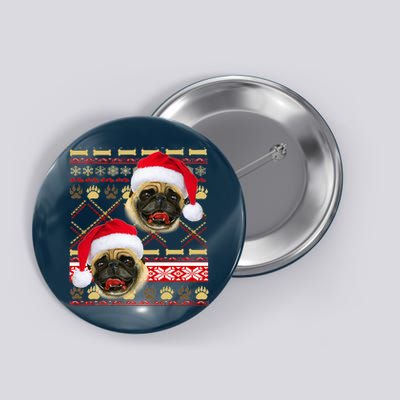 Pug Ugly Christmas Sweater Button