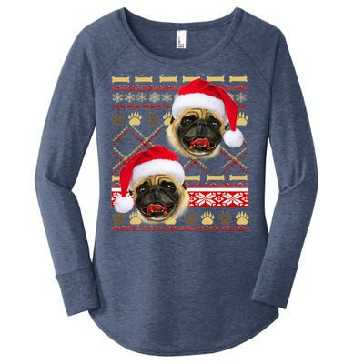 Pug Ugly Christmas Sweater Women's Perfect Tri Tunic Long Sleeve Shirt