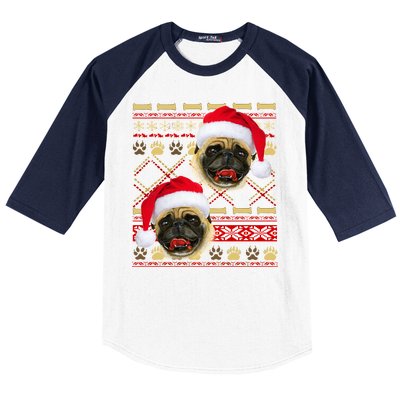 Pug Ugly Christmas Sweater Baseball Sleeve Shirt