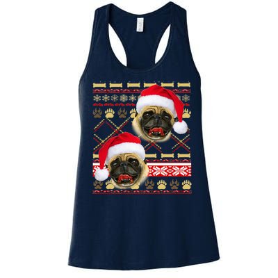 Pug Ugly Christmas Sweater Women's Racerback Tank