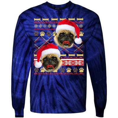 Pug Ugly Christmas Sweater Tie-Dye Long Sleeve Shirt