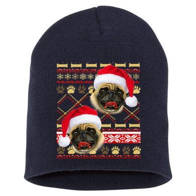 Pug Ugly Christmas Sweater Short Acrylic Beanie