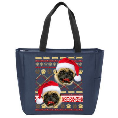 Pug Ugly Christmas Sweater Zip Tote Bag