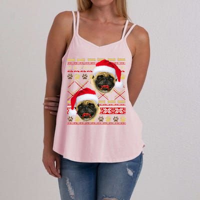 Pug Ugly Christmas Sweater Women's Strappy Tank