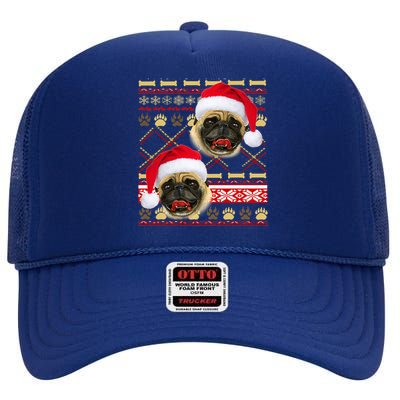 Pug Ugly Christmas Sweater High Crown Mesh Back Trucker Hat