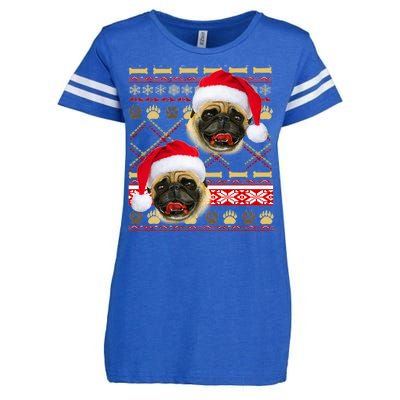 Pug Ugly Christmas Sweater Enza Ladies Jersey Football T-Shirt