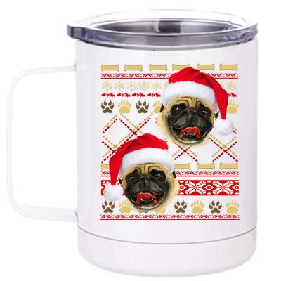 Pug Ugly Christmas Sweater 12 oz Stainless Steel Tumbler Cup