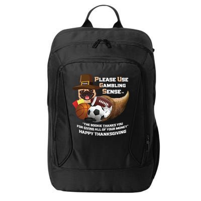 P U G S The Canine Counselor Thanksgiving Sports Gambling Gift City Backpack