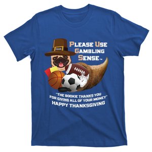 P U G S The Canine Counselor Thanksgiving Sports Gambling Gift T-Shirt