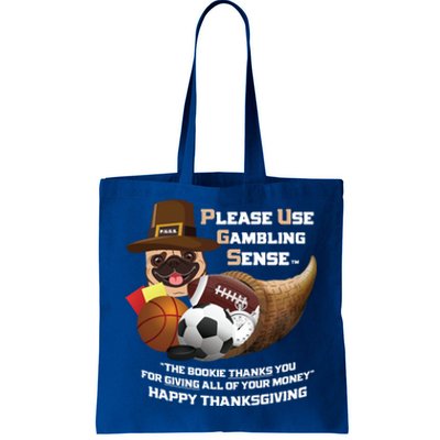 P U G S The Canine Counselor Thanksgiving Sports Gambling Gift Tote Bag