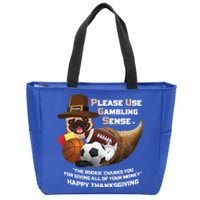 P U G S The Canine Counselor Thanksgiving Sports Gambling Gift Zip Tote Bag