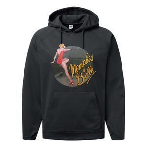 Pin Up Girl WWII B17 Flying Fortress Memphis Belle Performance Fleece Hoodie