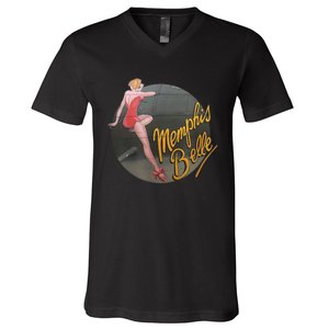 Pin Up Girl WWII B17 Flying Fortress Memphis Belle V-Neck T-Shirt