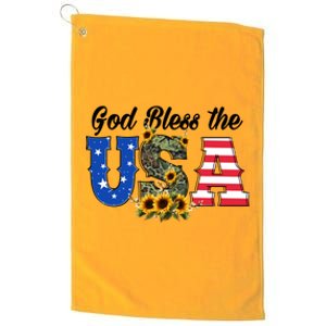 Patriotic Usa Gift Great Gift God Bless America Great Gift Platinum Collection Golf Towel