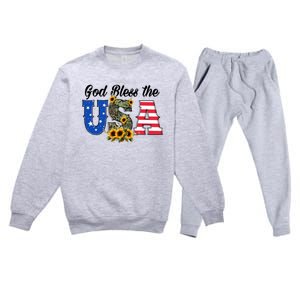 Patriotic Usa Gift Great Gift God Bless America Great Gift Premium Crewneck Sweatsuit Set