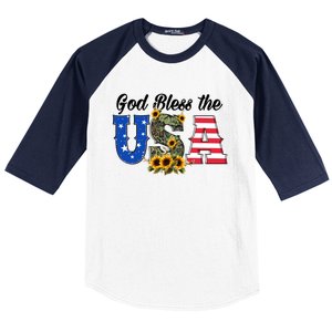 Patriotic Usa Gift Great Gift God Bless America Great Gift Baseball Sleeve Shirt