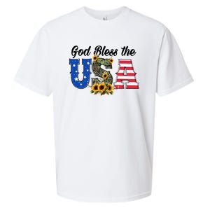 Patriotic Usa Gift Great Gift God Bless America Great Gift Sueded Cloud Jersey T-Shirt