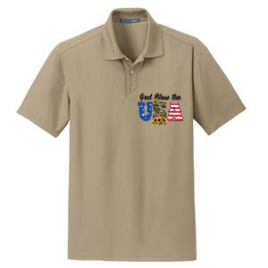 Patriotic Usa Gift Great Gift God Bless America Great Gift Dry Zone Grid Polo