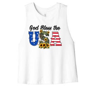 Patriotic Usa Gift Great Gift God Bless America Great Gift Women's Racerback Cropped Tank