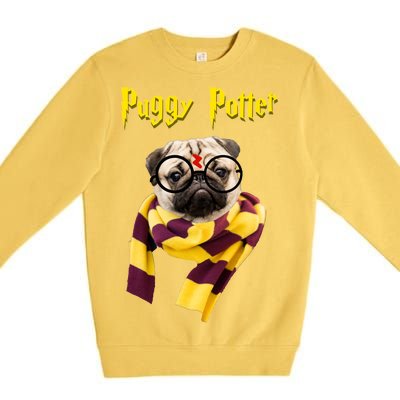 Puggy Potter Funny Parody Movie Premium Crewneck Sweatshirt