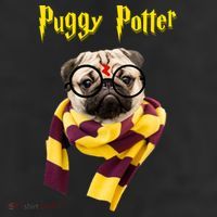 Puggy Potter Funny Parody Movie 7 Panel Mesh Trucker Snapback Hat